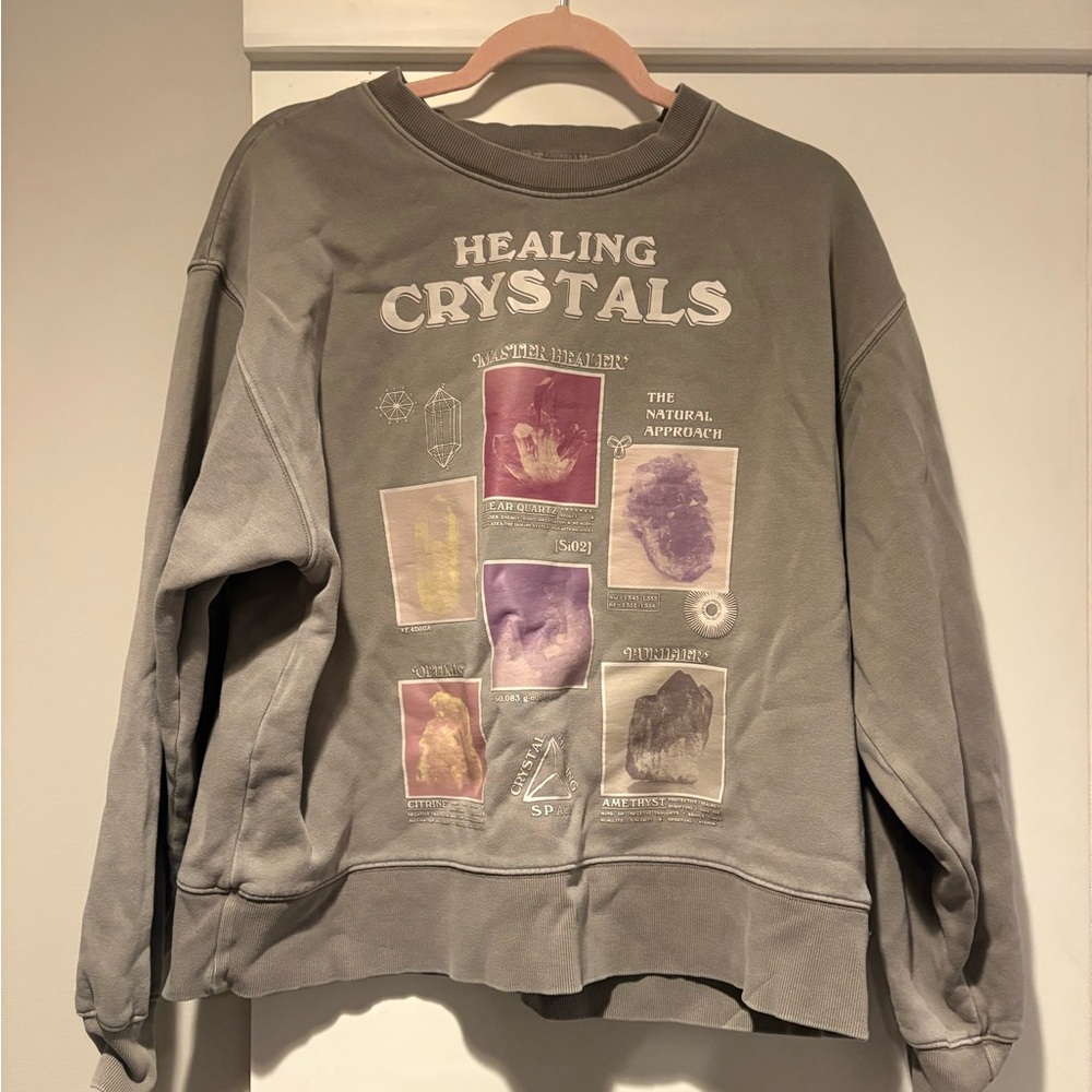 TNA Taupe Ribbed Sweatshirt